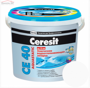 Фуга для плитки Ceresit СЕ 40 Aquastatic эластичная белая 01 (5 кг)